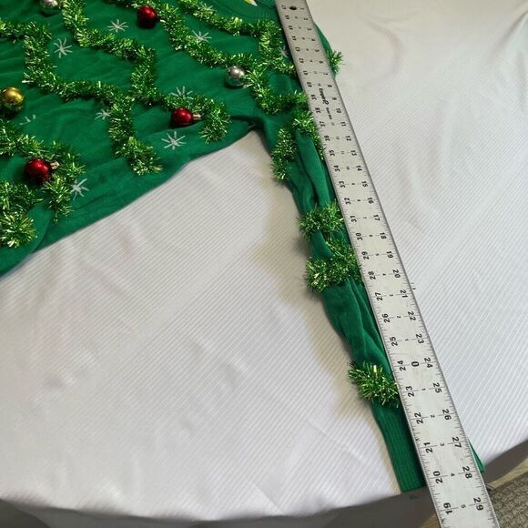 Tipsy Elves Green Garland Christmas Ornament Gaudy Sweater Size Small - Picture 5 of 7